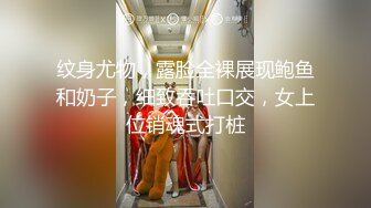 纹身尤物，露脸全裸展现鲍鱼和奶子，细致吞吐口交，女上位销魂式打桩